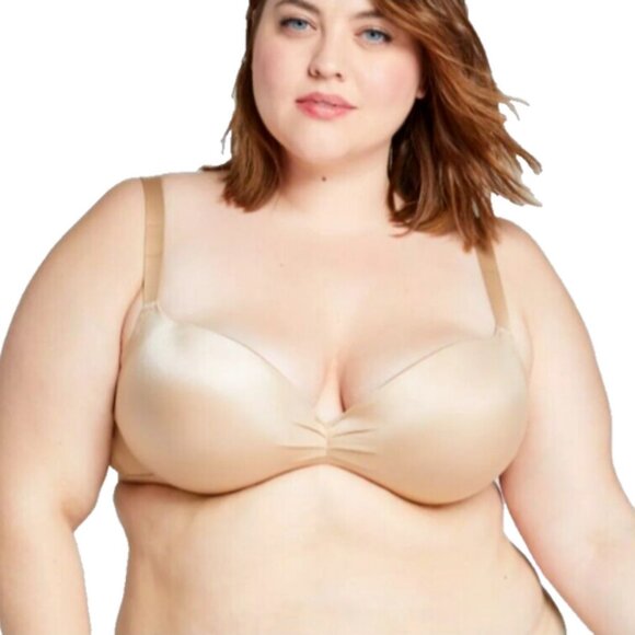 Lane Bryant Cacique Max Swell Plunge Bra Size 48DDD Cafe Mocha - Picture 2 of 10